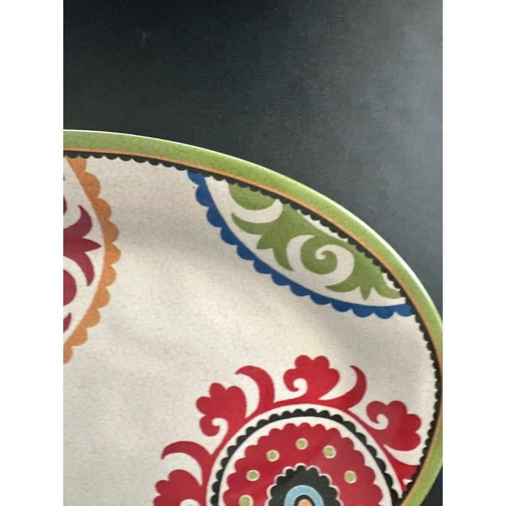 Pier1 Imports Suzani Medallion Oval Platter Multicolo Porcelain 16